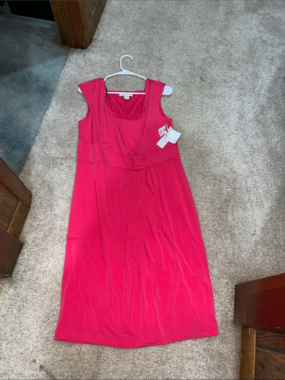 Liz Claiborne Hot Pink Knot-Front Dress